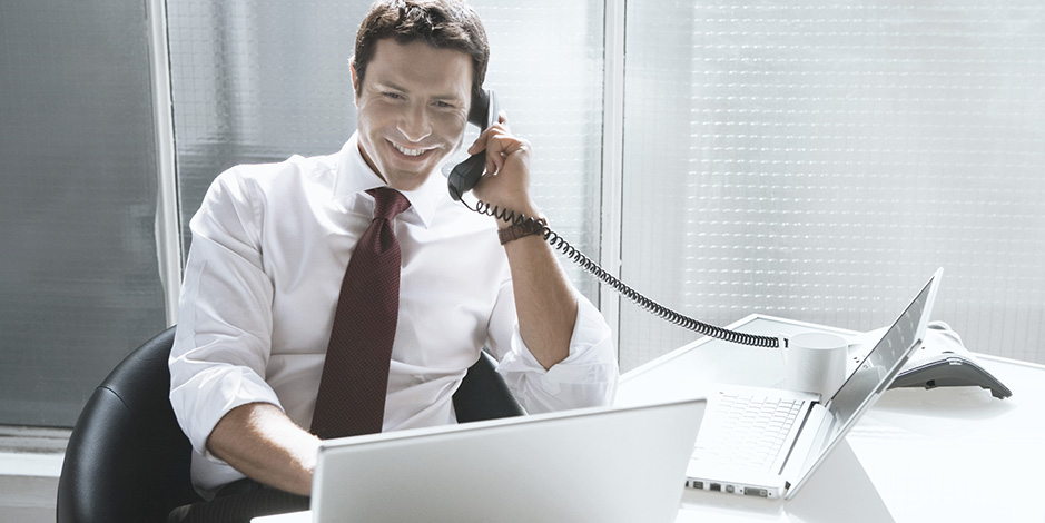 businessman talking on phone